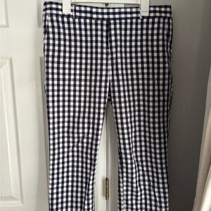 Banana Republic Navy and White Checkered Chinos